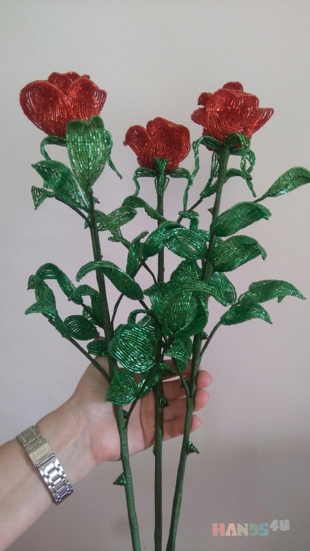 Розы из бисера ID 14789, Бисерные, Искусственные растения, Цветы ифлористика ручной работы
